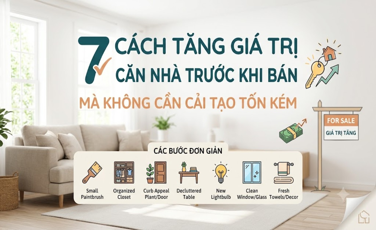 7 cách tăng giá trị căn nhà trước khi bán mà không cần cải tạo tốn kém