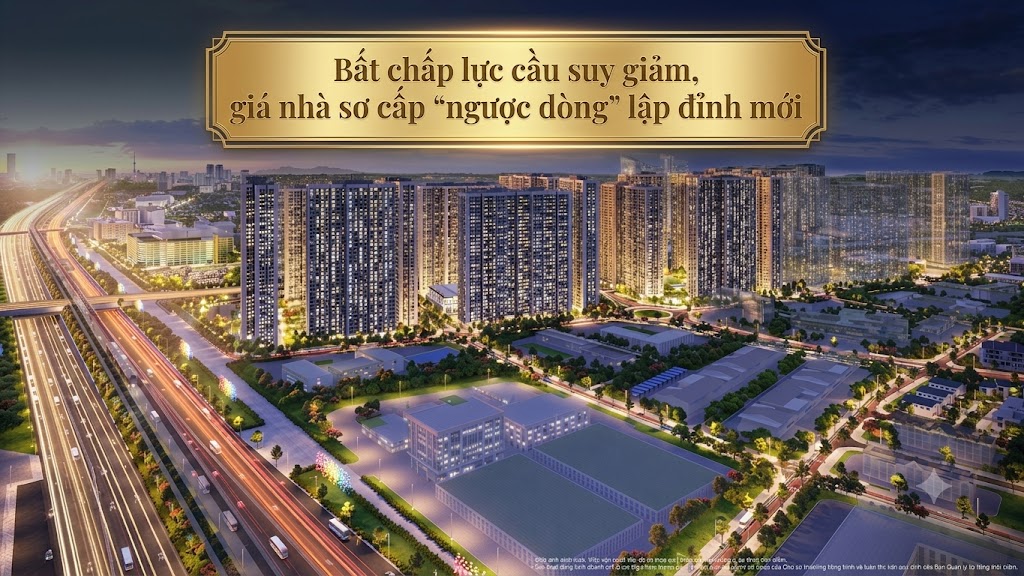 Bất chấp lực cầu suy giảm, giá nhà sơ cấp "ngược dòng" lập đỉnh mới