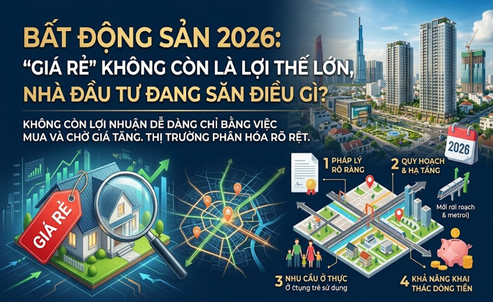 Bất động sản 2026: “Giá rẻ” không còn là lợi thế lớn, nhà đầu tư đang săn điều gì?