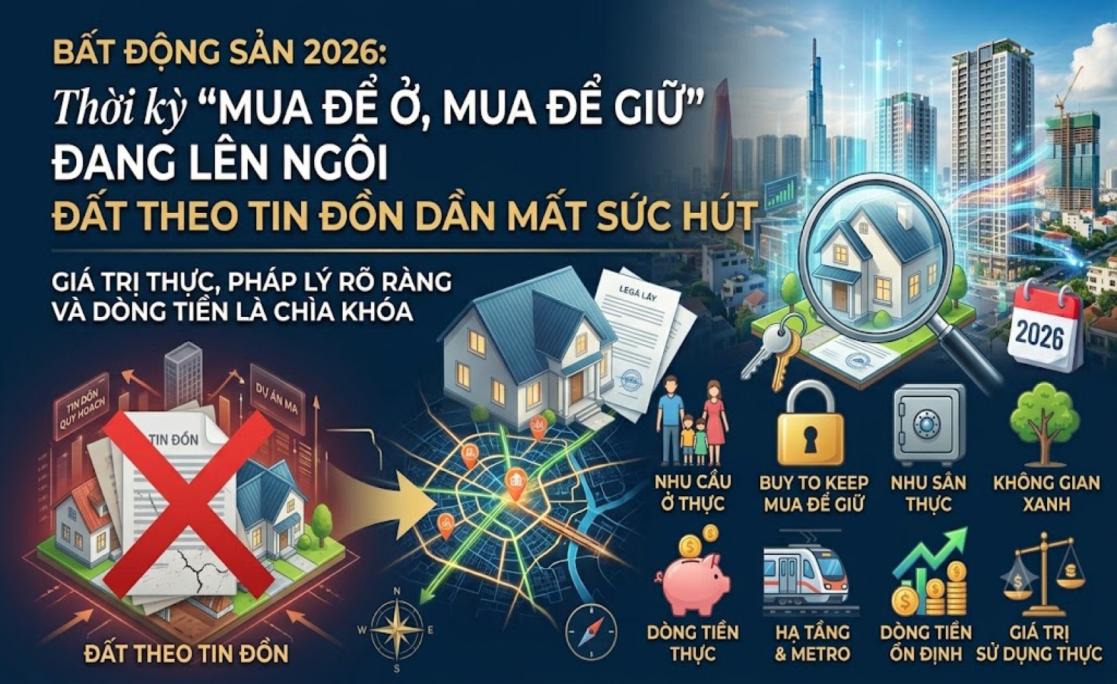 Bất Động Sản 2026: Hết Thời “Lướt Sóng”, Thời Kỳ “Mua Để Giữ” Lên Ngôi