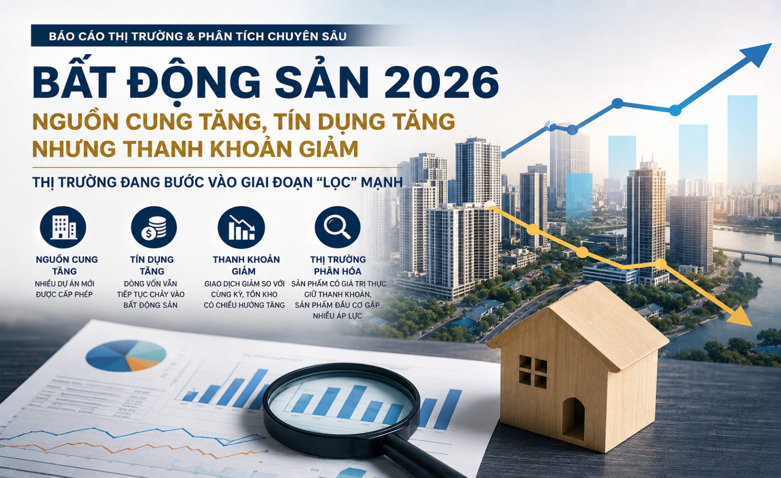 Bất động sản 2026: Nguồn cung tăng, tín dụng tăng nhưng thanh khoản giảm – thị trường đang bước vào giai đoạn “lọc” mạnh
