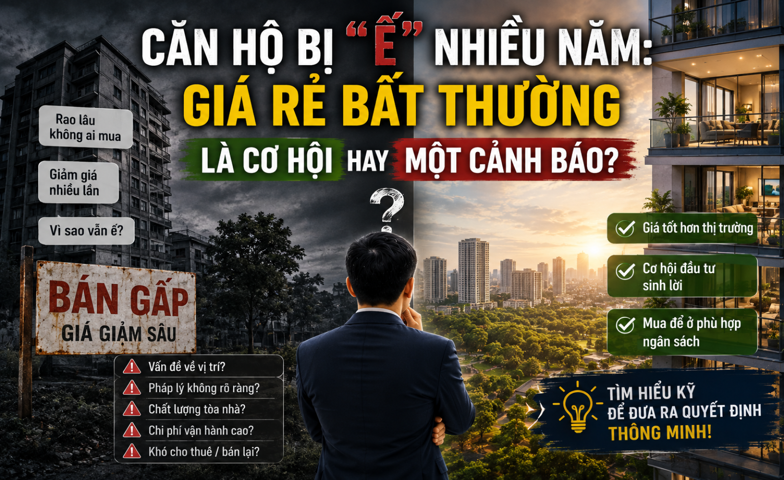 Căn hộ bị “ế” nhiều năm: Giá rẻ bất thường là cơ hội hay một cảnh báo?