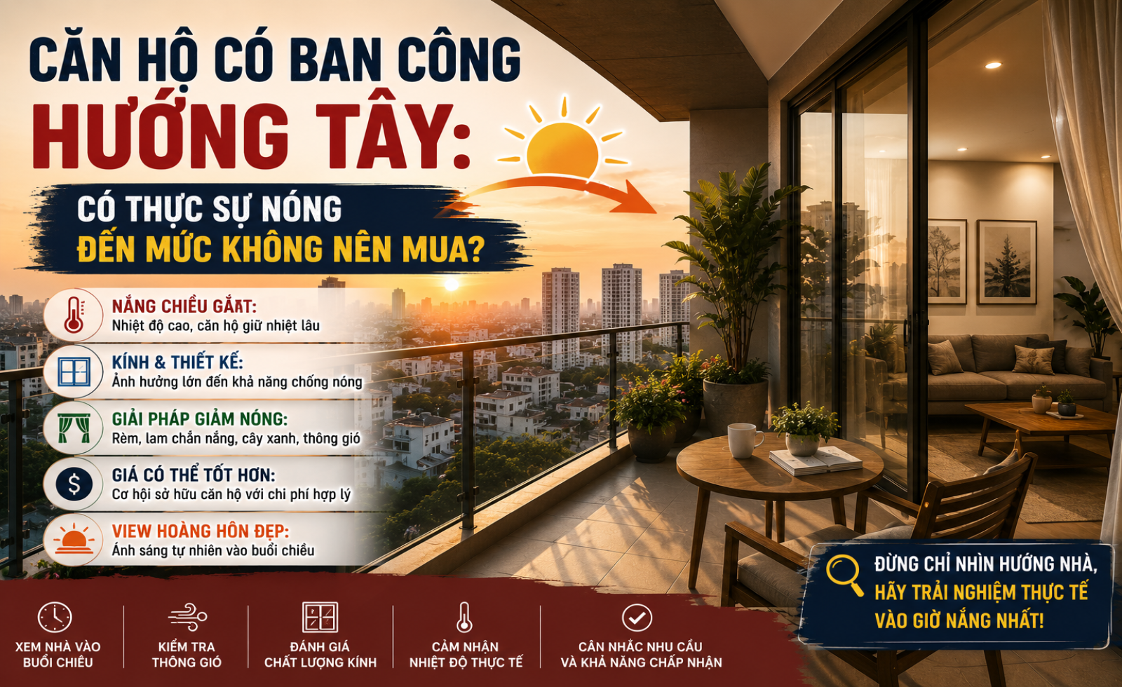 Căn hộ có ban công hướng Tây: Có thực sự nóng đến mức không nên mua?