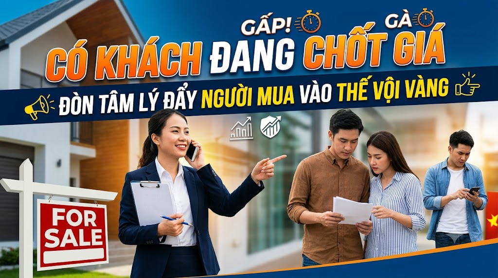 “CÓ KHÁCH ĐANG CHỐT GIÁ” – ĐÒN TÂM LÝ ĐẨY NGƯỜI MUA VÀO THẾ VỘI VÀNG