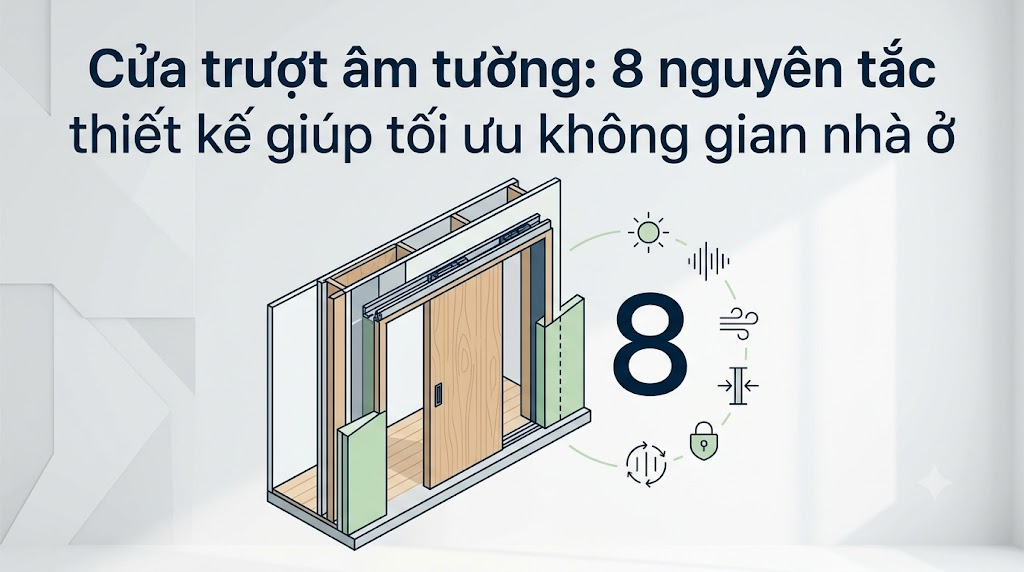 Cửa trượt âm tường: 8 nguyên tắc thiết kế giúp tối ưu không gian nhà ở