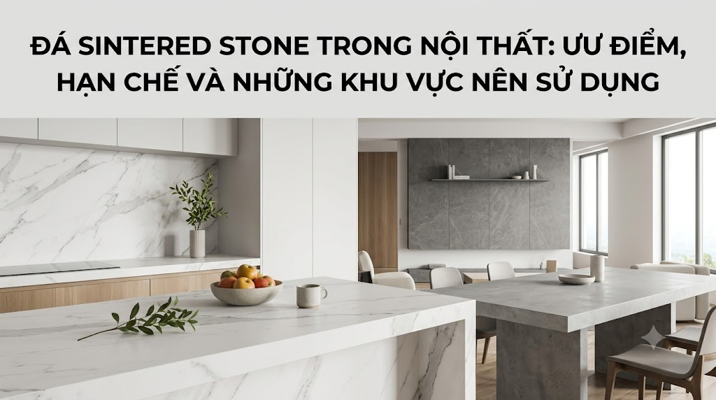 Đá Sintered Stone Trong Nội Thất: Ưu Điểm, Hạn Chế Và Những Khu Vực Nên Sử Dụng