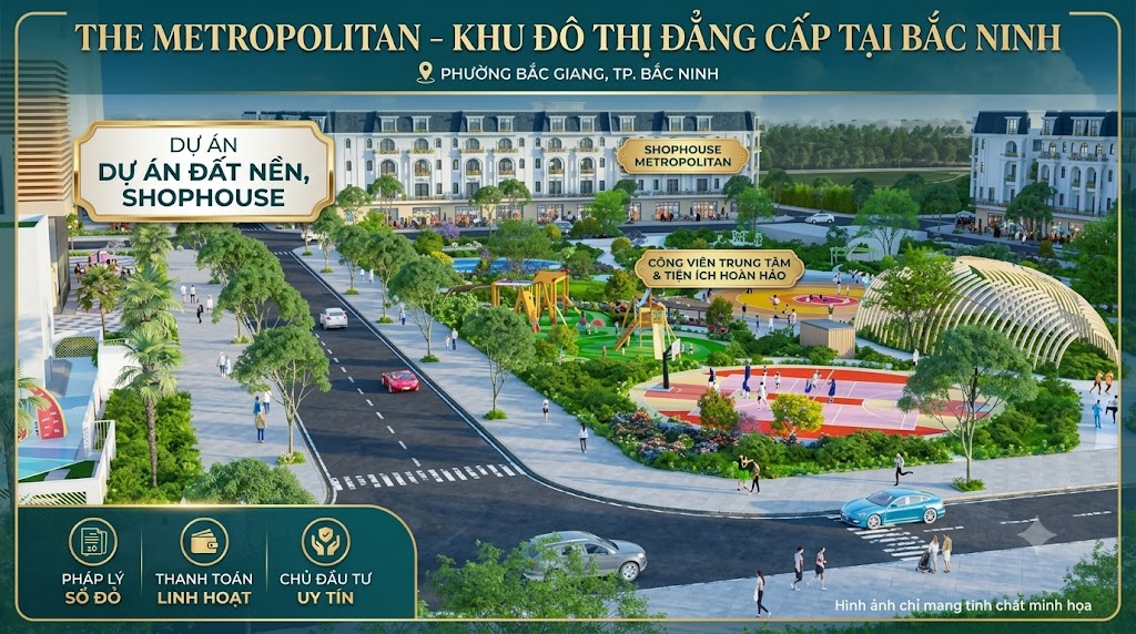 Dự án đất nền, shophouse tại The Metropolitan Phường Bắc Giang - Thành Phố  Bắc Ninh