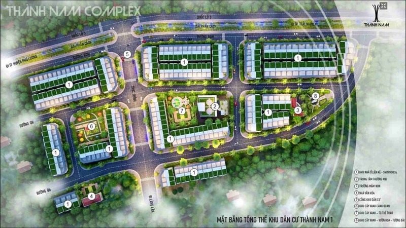 Dự án khu dân cư Thành Nam Complex tại Thái Nguyên tọa lạc tại xóm Cầu Lân, xã Phú Lương, tỉnh Thái Nguyên