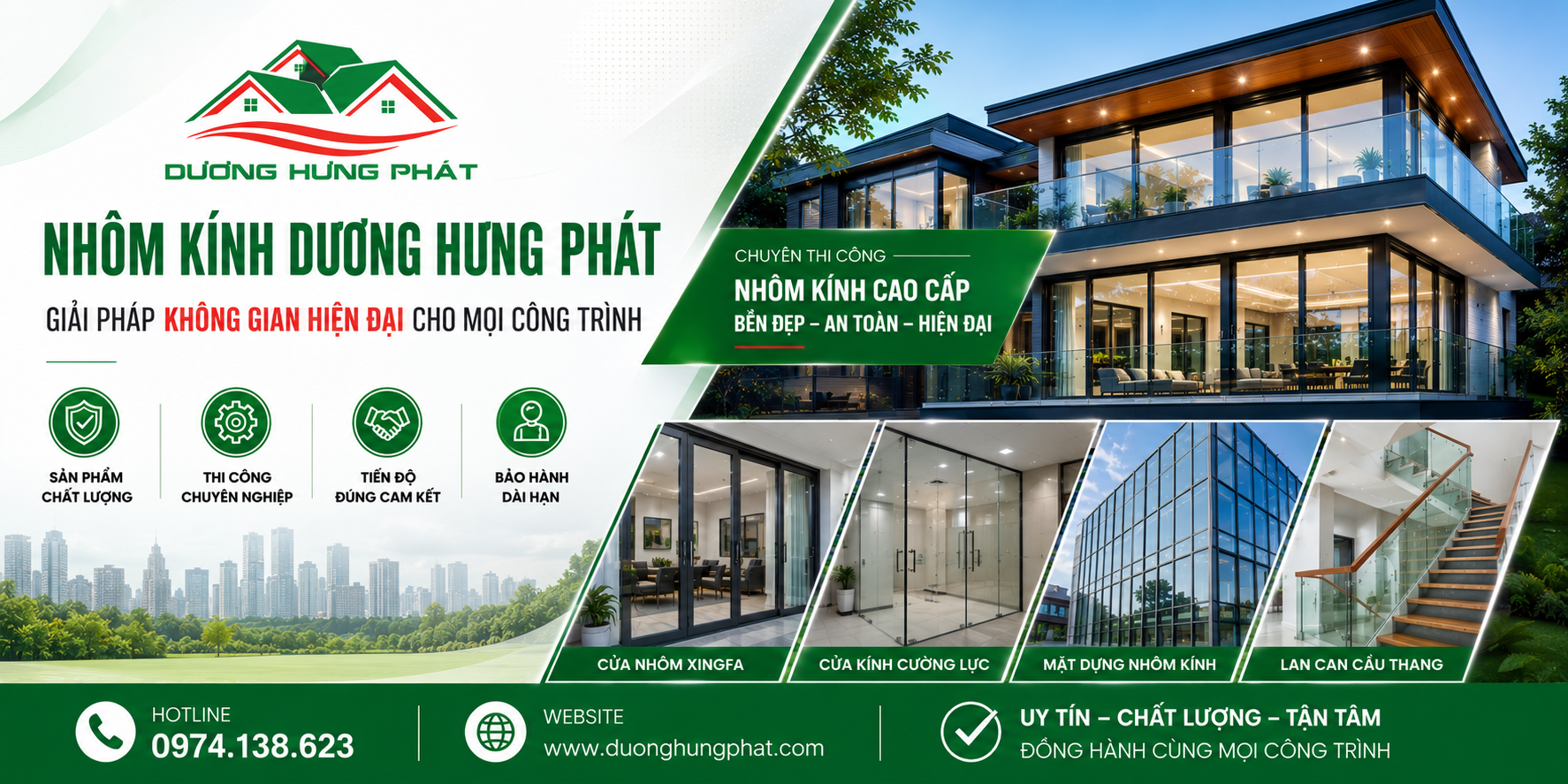 Dương Hưng Phát đã khẳng định vị thế của mình qua việc cung cấp và lắp đặt các loại sản phẩm nhôm kính cao cấp