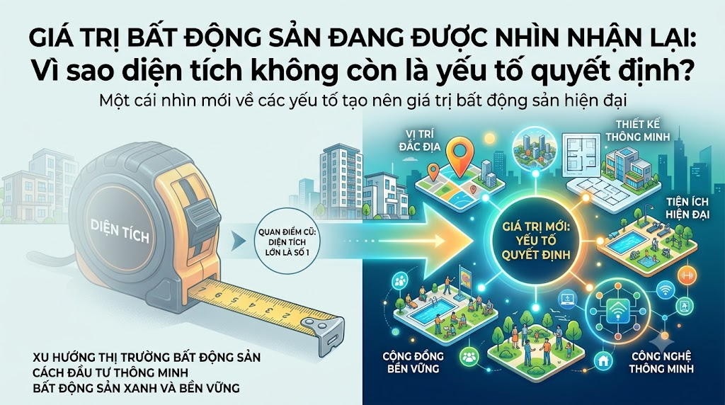 Giá trị bất động sản đang được nhìn nhận lại: Vì sao diện tích không còn là yếu tố quyết định?