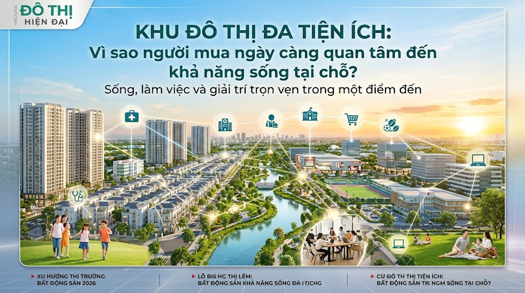 Khu đô thị đa tiện ích: Vì sao người mua ngày càng quan tâm đến khả năng sống tại chỗ?
