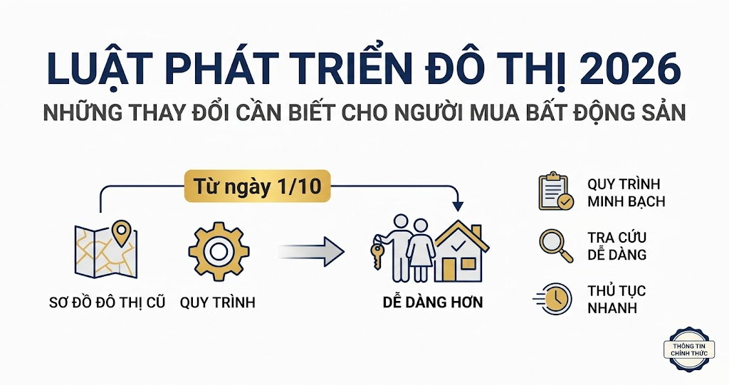 Luật Phát triển đô thị 2026: Những thay đổi người mua bất động sản cần biết từ ngày 1/10