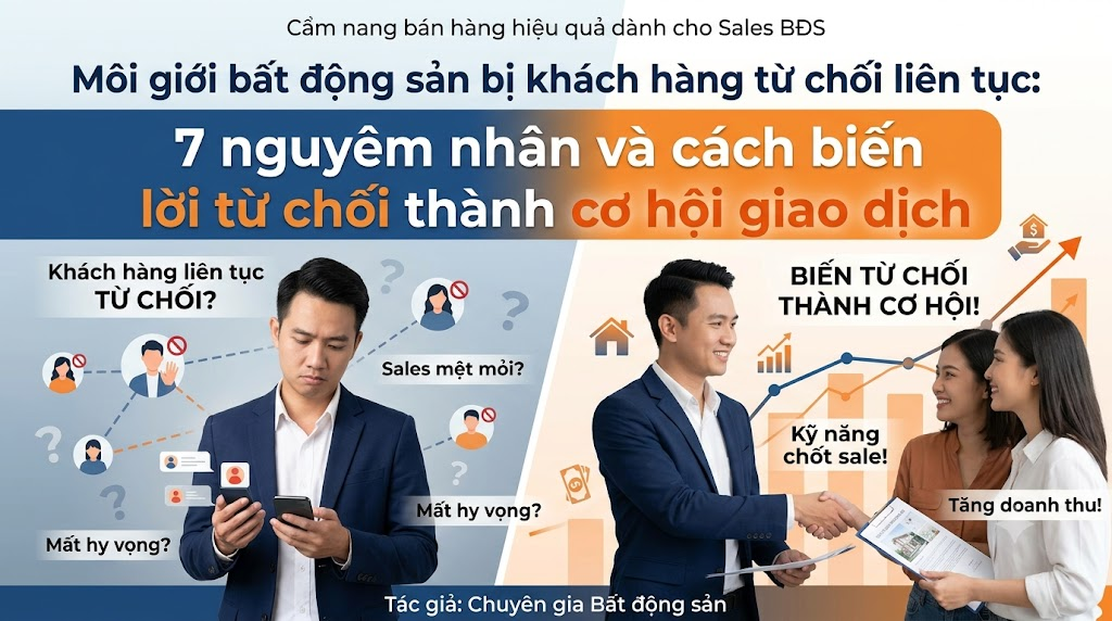 Môi giới bất động sản bị khách hàng từ chối liên tục: 7 nguyên nhân và cách biến lời từ chối thành cơ hội giao dịch