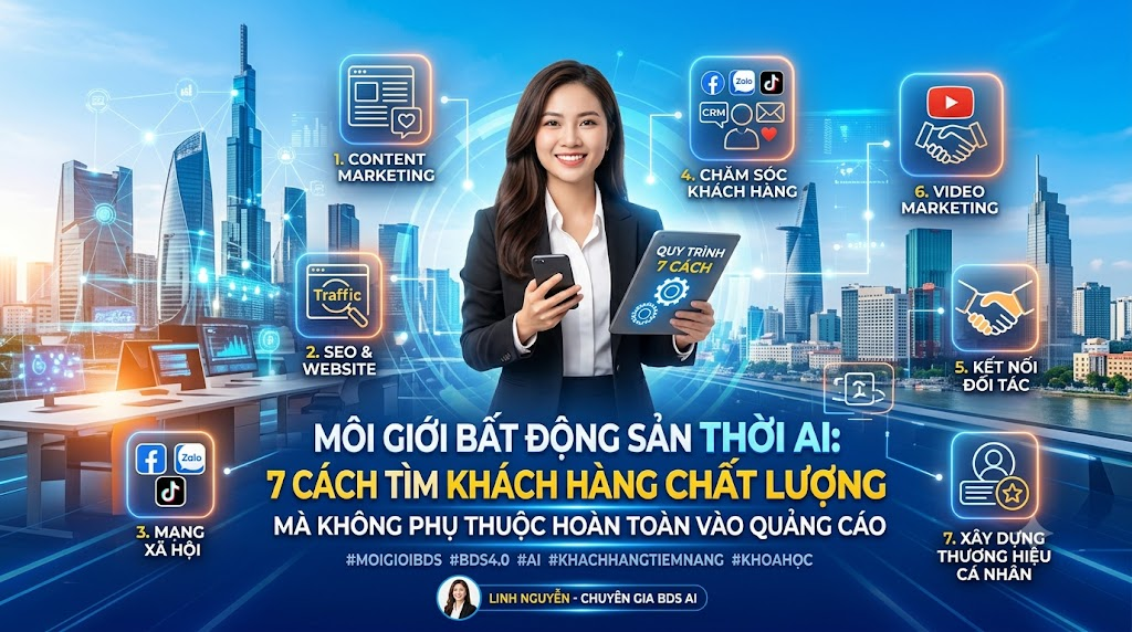 Môi giới bất động sản thời AI: 7 cách tìm khách hàng chất lượng mà không phụ thuộc hoàn toàn vào quảng cáo