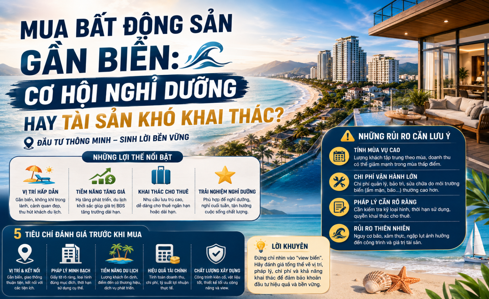 Mua bất động sản gần biển: Cơ hội nghỉ dưỡng hay tài sản khó khai thác?