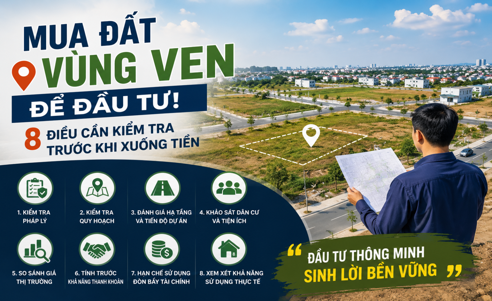 Mua đất vùng ven để đầu tư: 8 điều cần kiểm tra trước khi xuống tiền