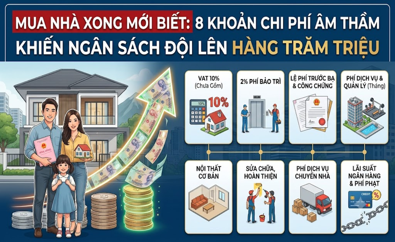 Mua nhà xong mới biết: 8 khoản chi phí âm thầm khiến ngân sách đội lên hàng trăm triệu