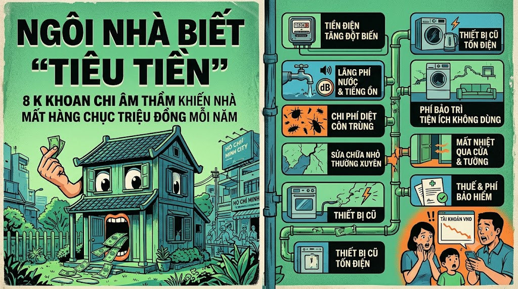 Ngôi Nhà Biết “Tiêu Tiền”: 8 Khoản Chi Âm Thầm Khiến Chủ Nhà Mất Hàng Chục Triệu Đồng Mỗi Năm