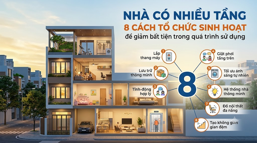 Nhà có nhiều tầng: 8 cách tổ chức sinh hoạt để giảm bất tiện trong quá trình sử dụng