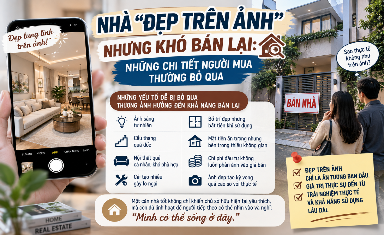 Nhà “đẹp trên ảnh” nhưng khó bán lại: Những chi tiết người mua thường bỏ qua