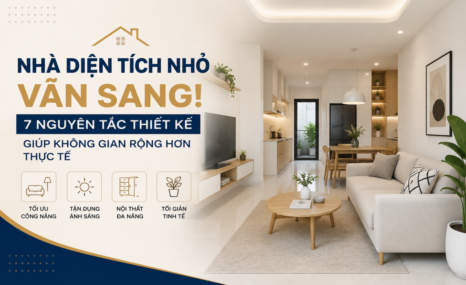 Nhà diện tích nhỏ vẫn sang: 7 nguyên tắc thiết kế giúp không gian rộng hơn thực tế