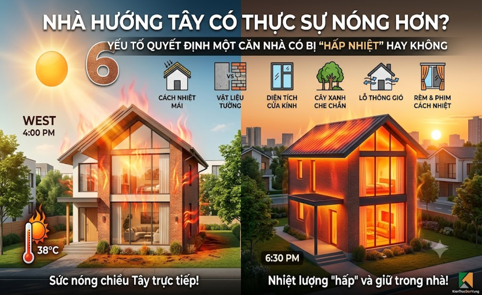 Nhà hướng Tây có thực sự nóng hơn? 6 yếu tố quyết định một căn nhà có bị “hấp nhiệt” hay không