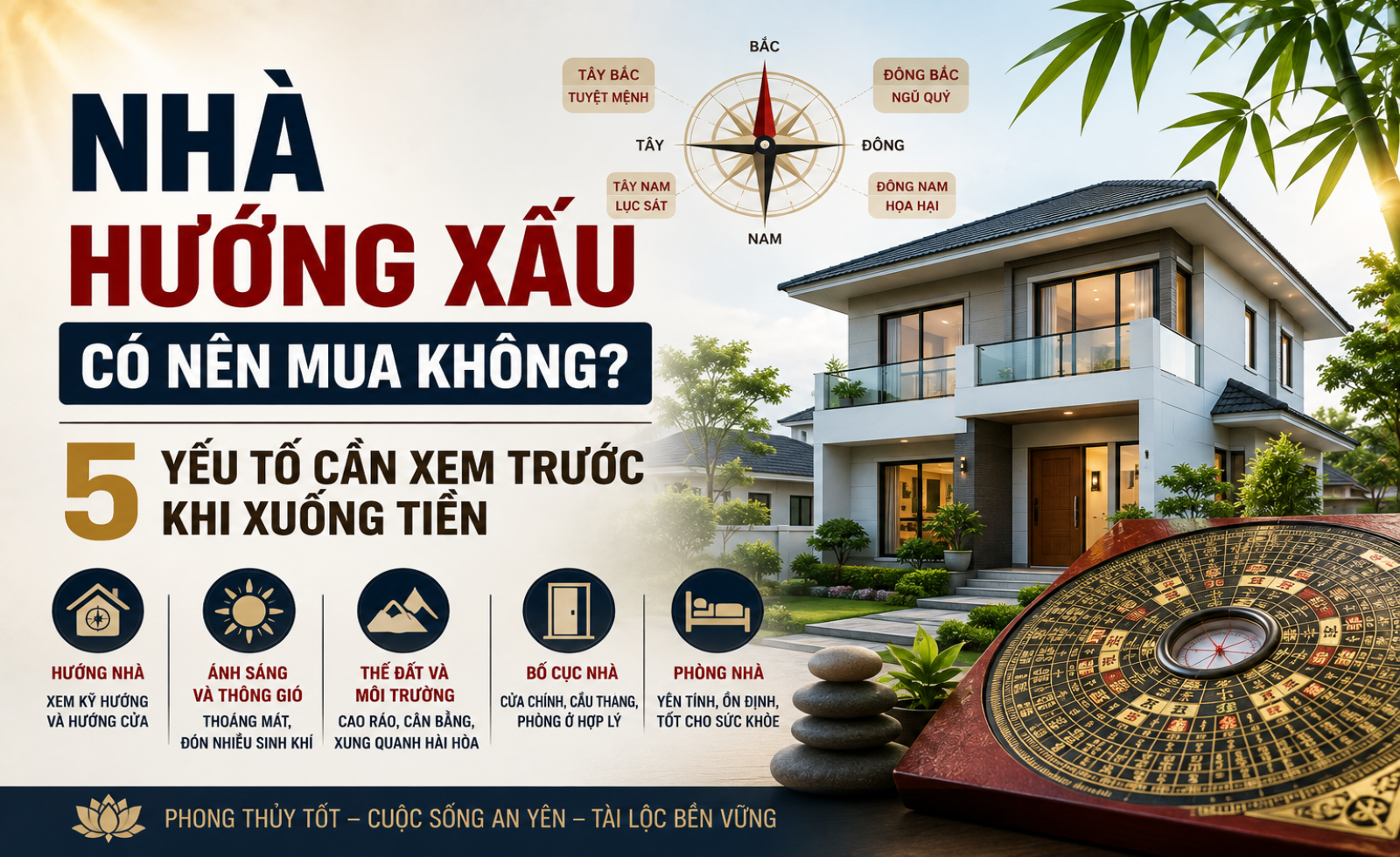 Nhà hướng xấu có nên mua không? 5 yếu tố cần xem trước khi xuống tiền
