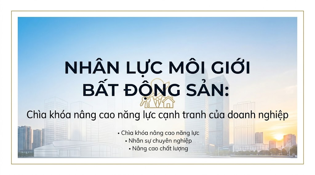 Nhân lực môi giới bất động sản: Chìa khóa nâng cao năng lực cạnh tranh của doanh nghiệp