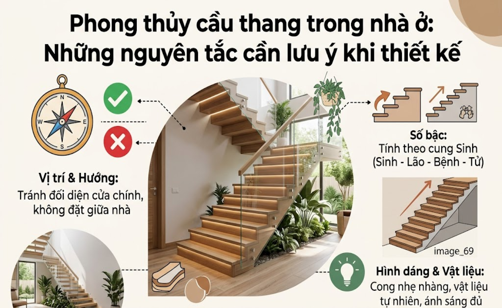Phong thủy cầu thang trong nhà ở: Những nguyên tắc cần lưu ý khi thiết kế