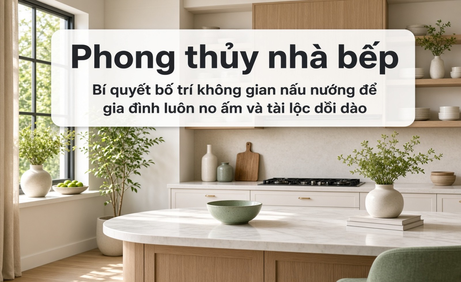 Phong thủy nhà bếp: Bí quyết bố trí không gian nấu nướng để gia đình luôn no ấm và tài lộc dồi dào