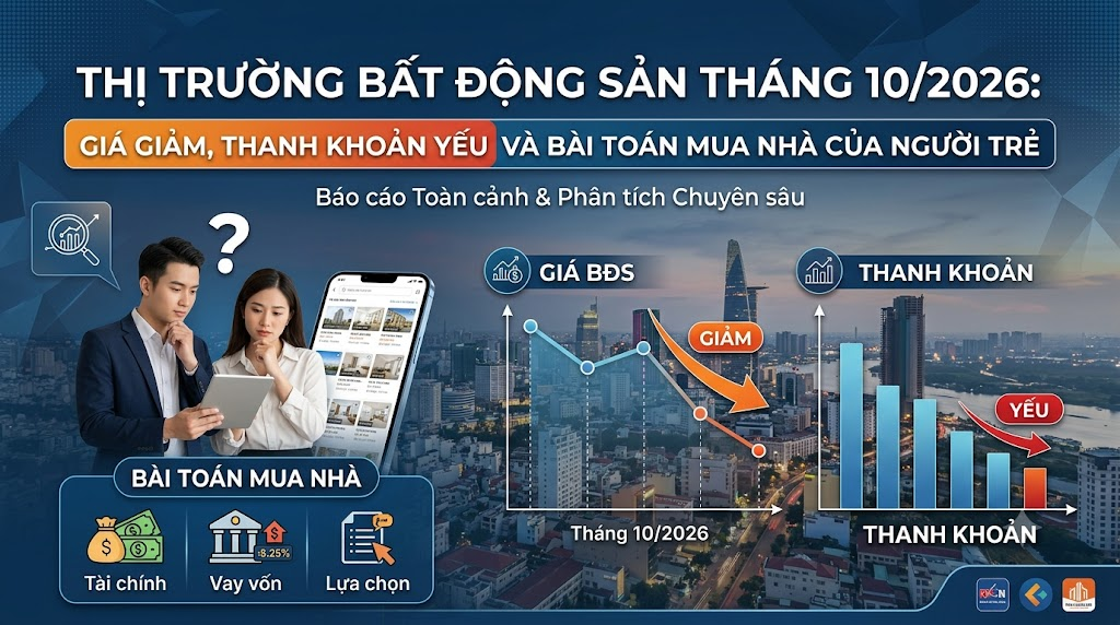 Thị trường bất động sản tháng 10/2026: Giá giảm, thanh khoản yếu và bài toán mua nhà của người trẻ