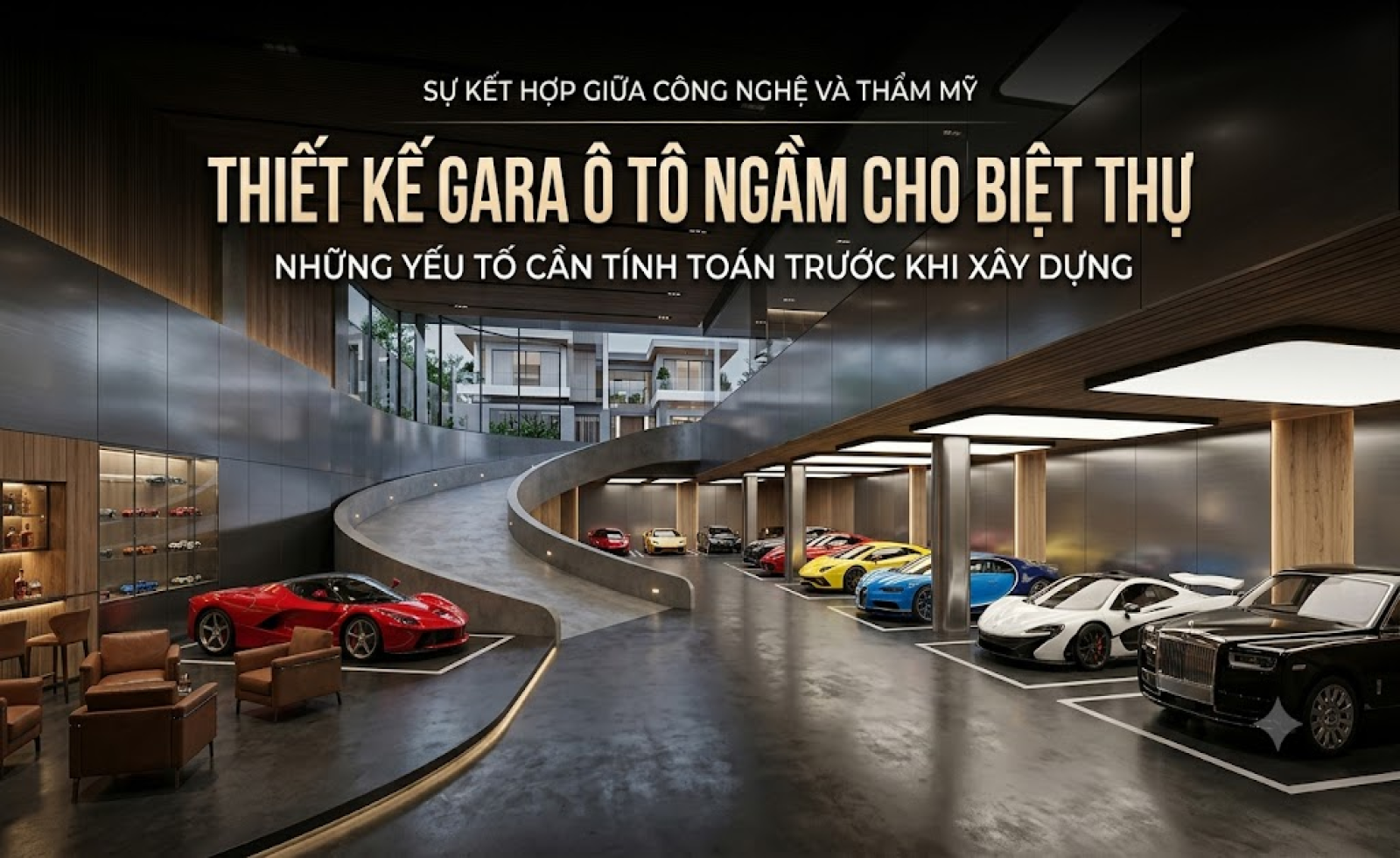 Thiết kế gara ô tô ngầm cho biệt thự: Những yếu tố cần tính toán trước khi xây dựng