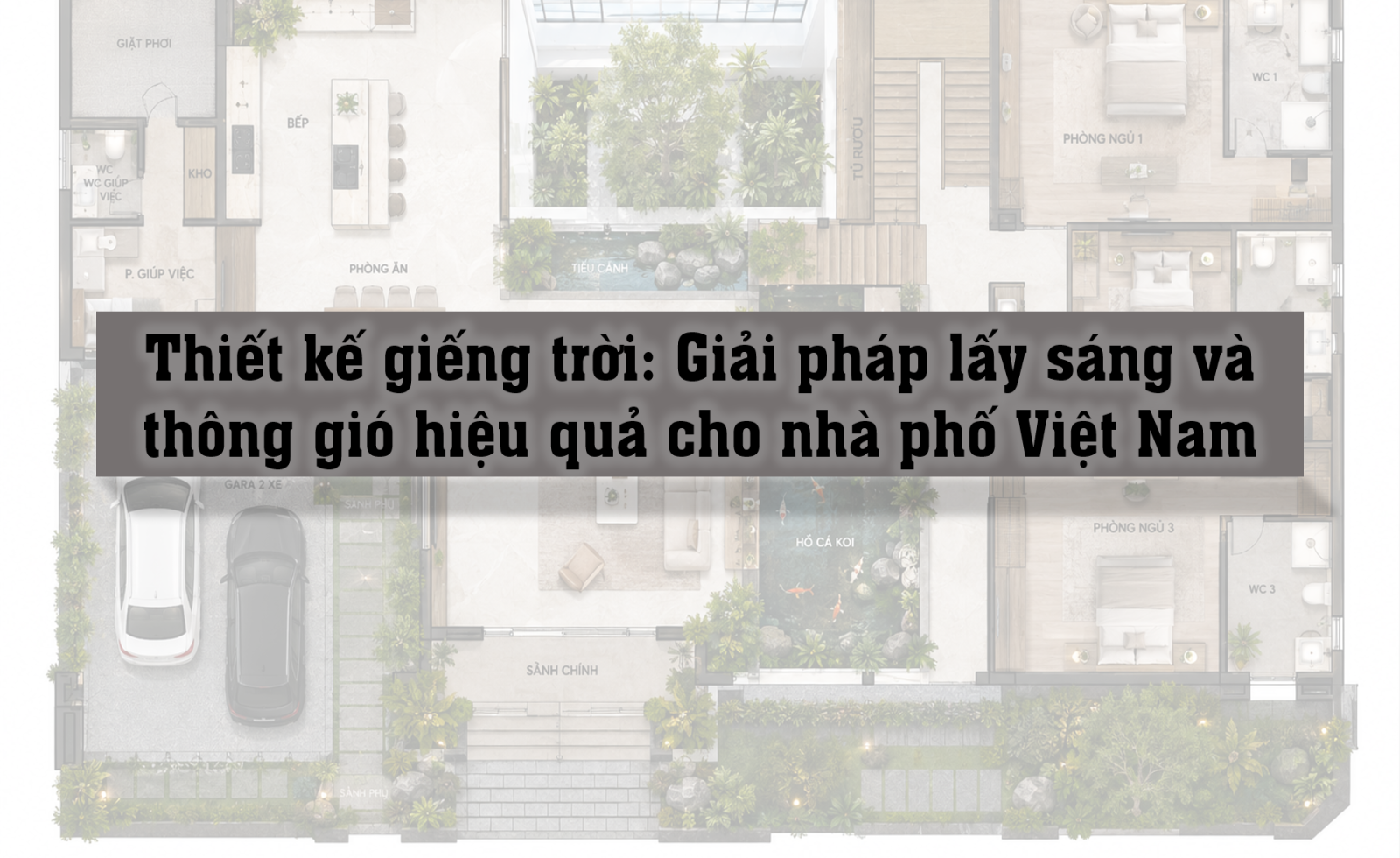 Thiết kế giếng trời: Giải pháp lấy sáng và thông gió hiệu quả cho nhà phố Việt Nam