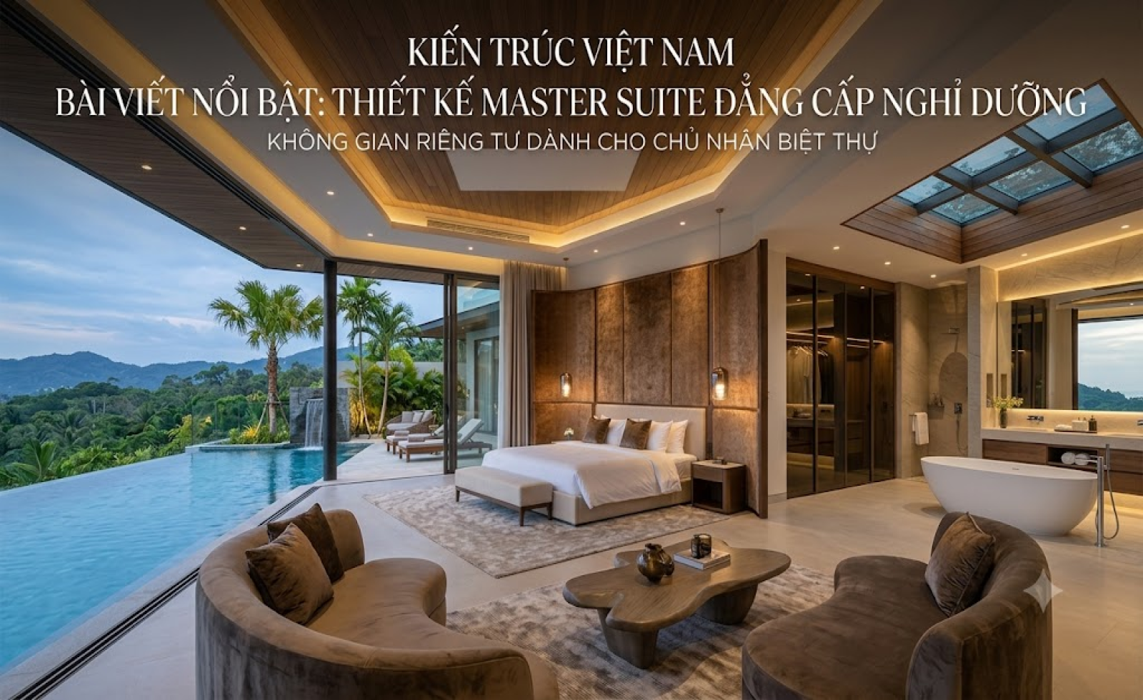Thiết kế Master Suite đẳng cấp nghỉ dưỡng: Không gian riêng tư dành cho chủ nhân biệt thự