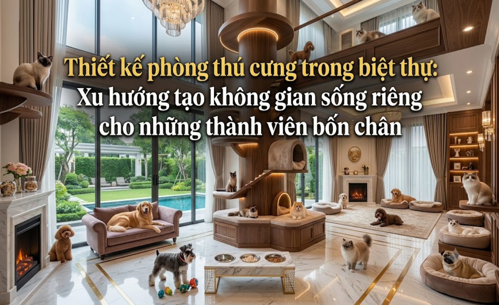 Thiết kế phòng thú cưng trong biệt thự: Xu hướng tạo không gian sống riêng cho những thành viên bốn chân