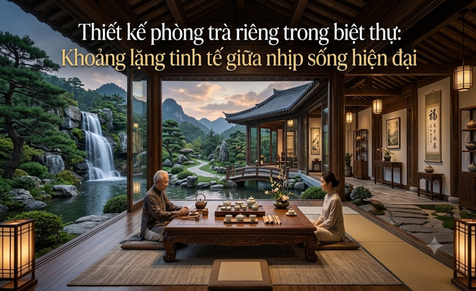 Thiết kế phòng trà riêng trong biệt thự: Khoảng lặng tinh tế giữa nhịp sống hiện đại