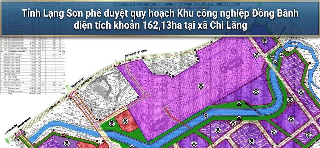 Tỉnh Lạng Sơn phê duyệt quy hoạch Khu công nghiệp Đồng Bành diện tích khoản 162,13ha tại xã Chi Lăng