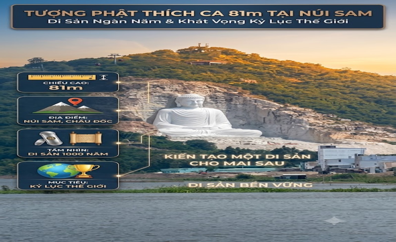 Tượng Phật Thích Ca 81m Tại Núi Sam Và Khát Vọng Kiến Tạo Di Sản Ngàn Năm Lập Kỷ Lục Thế Giới