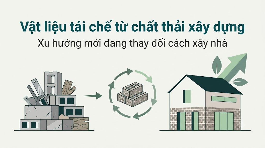 Vật liệu tái chế từ chất thải xây dựng: Xu hướng mới đang thay đổi cách xây nhà