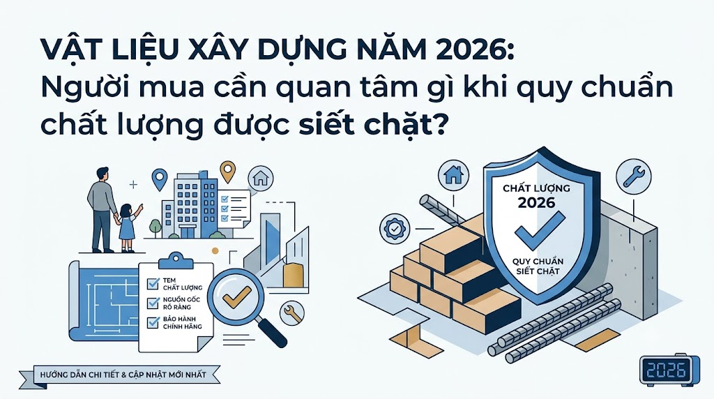 Vật liệu xây dựng năm 2026: Người mua cần quan tâm gì khi quy chuẩn chất lượng được siết chặt?