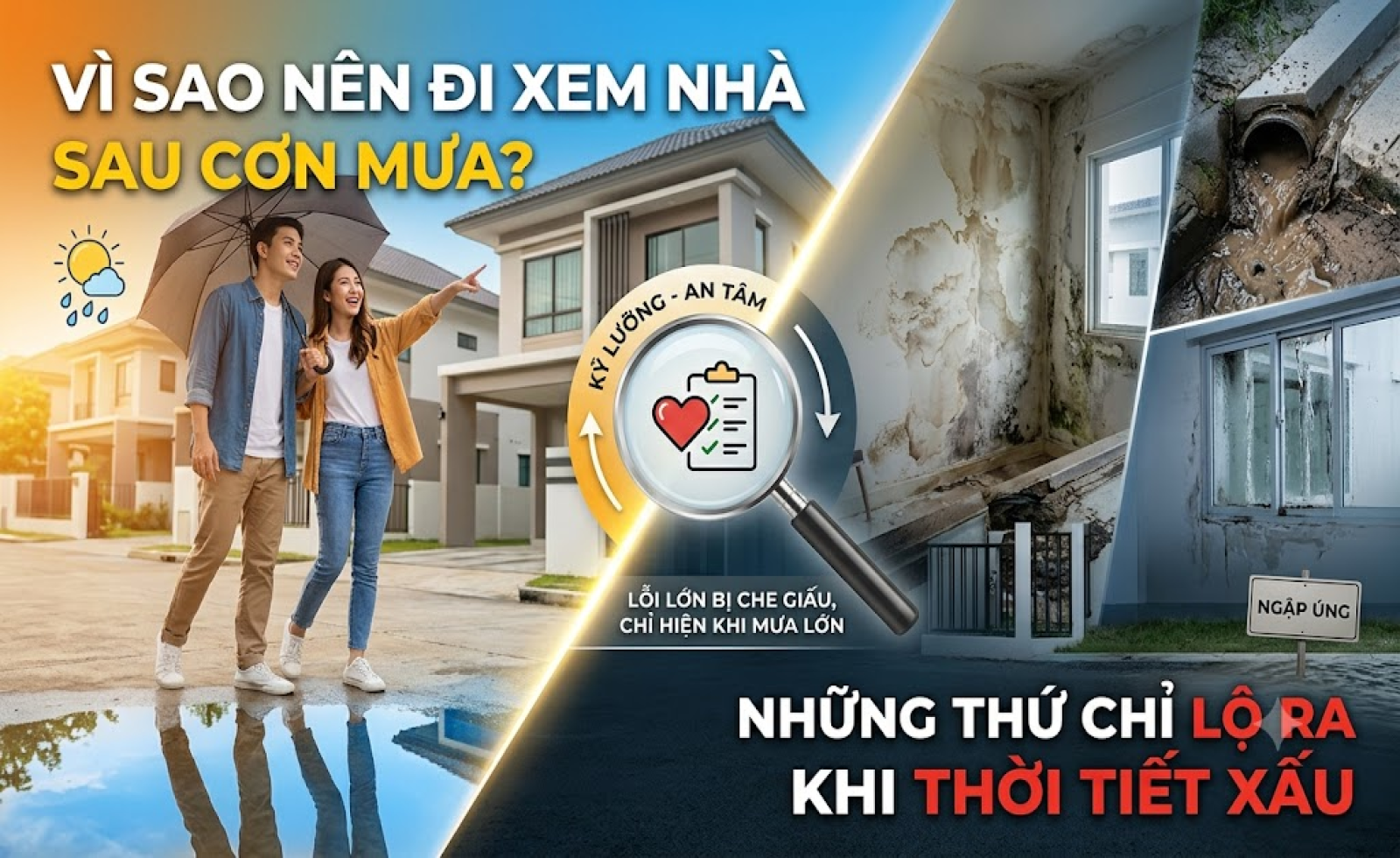 Vì sao nên đi xem nhà sau cơn mưa? Những thứ chỉ lộ ra khi thời tiết xấu