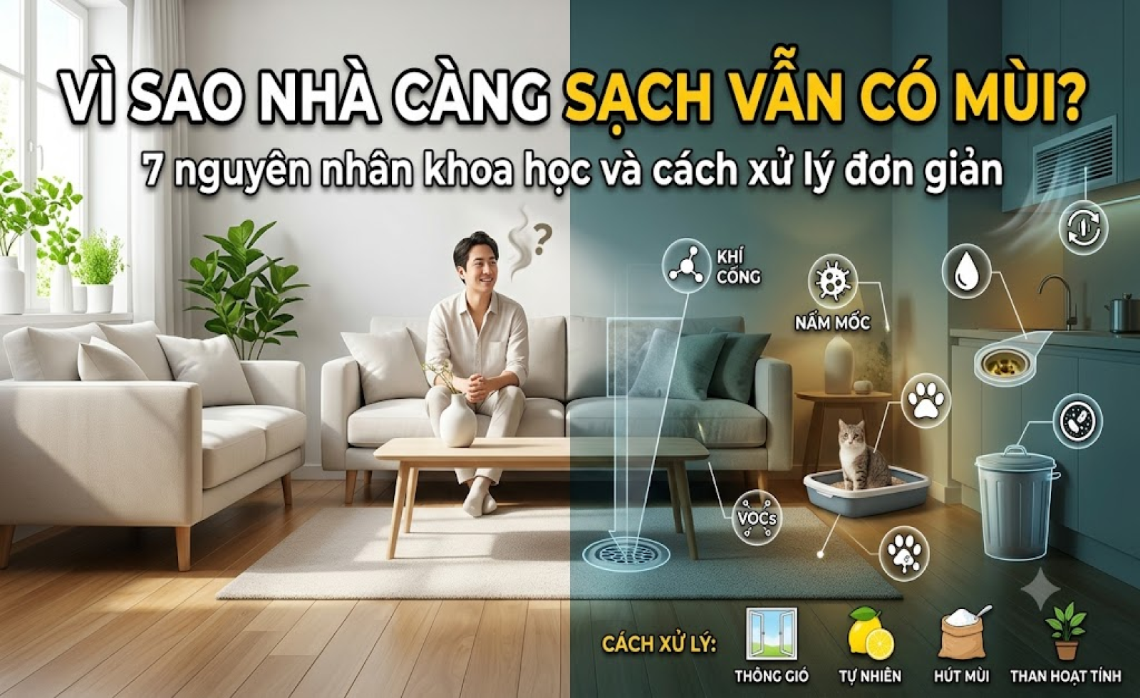 Vì sao nhà càng sạch vẫn có mùi? 7 nguyên nhân khoa học và cách xử lý đơn giản