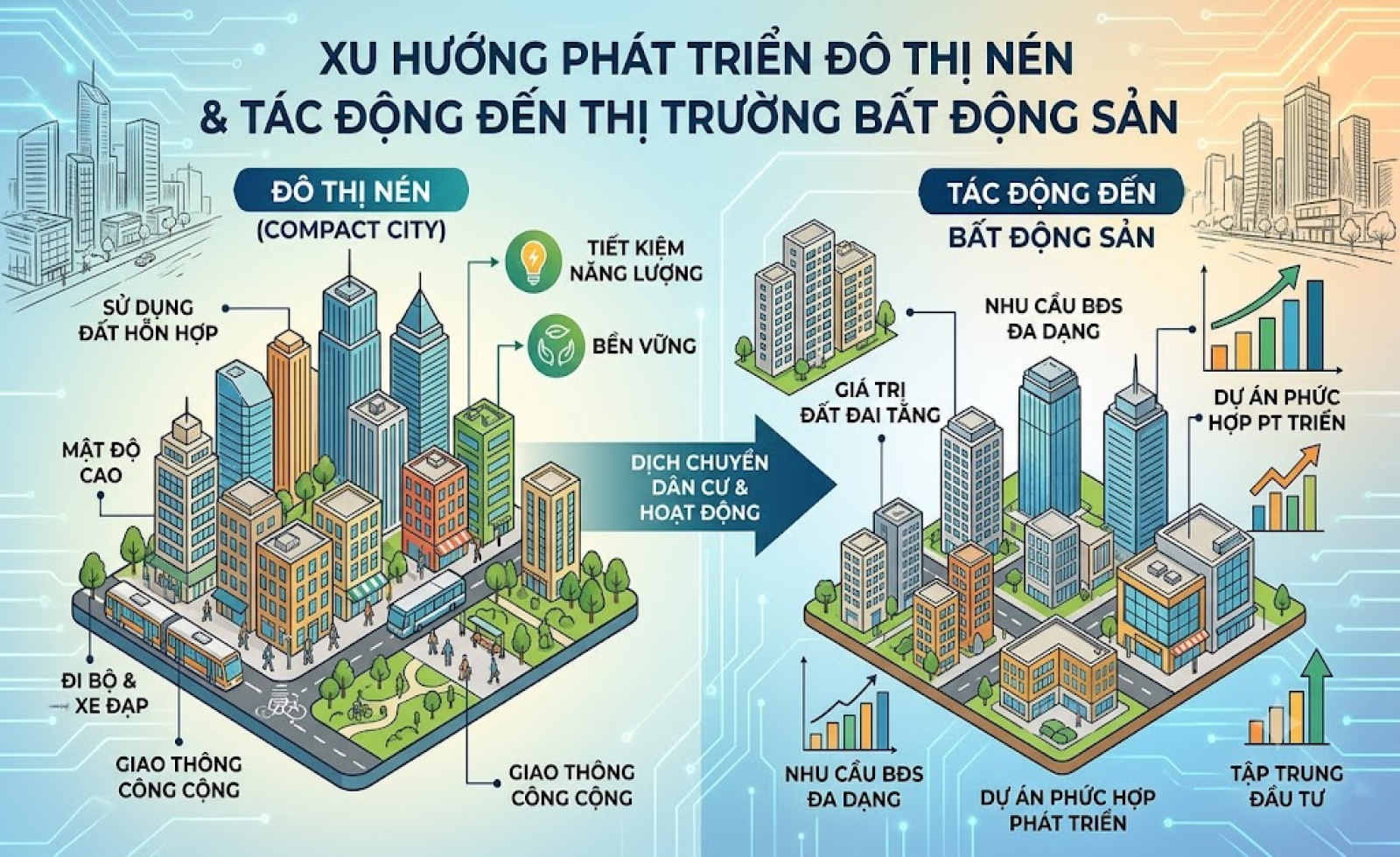 Xu hướng phát triển đô thị nén và tác động đến thị trường bất động sản