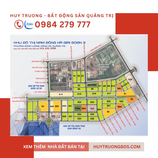 Bán đất 2 mặt tiền Đường Hoàng Văn Thụ, sát 2 TTTM - KĐT Nam Đông Hà
