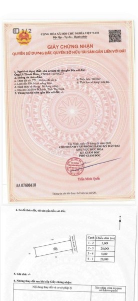 Bán đất 5x20 giá 750tr gần nhựa