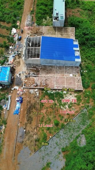 BÁN ĐẤT ẤP 1 SÔNG TRẦU TRẢNG BOM sổ riêng full thổ cư tổng 118m2
