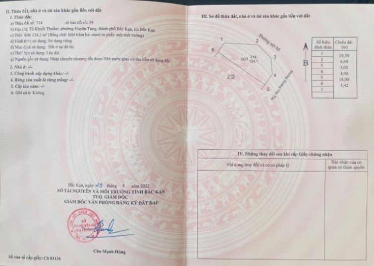 Bán gấp đất nền tại Nguyễn Thị Minh Khai, 3,2 tỷ, 124m2 (Bắc kạn)