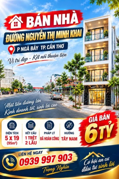 BÁN NHÀ ĐƯỜNG NGUYỄN THỊ MINH KHAI P NGÃ BẢY TP CẦN THƠ