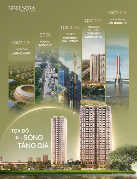Căn hộ 2PN không gian sống chuẩn cho gia đình trẻ bản tại Greenera Southmark