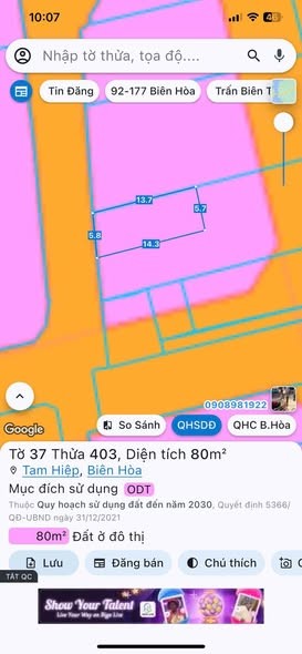 CHỦ BÁN GẤP LÔ ĐẤT MẶT TIỀN TRUNG TÂM TP BIÊN HOÀ ĐỒNG NAI . KỀ BÊN ĐƯỜNG 4 TRƯƠNG ĐỊNH , BV HOÀN MỸ